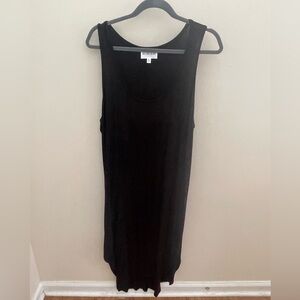 Black cotton slip dress